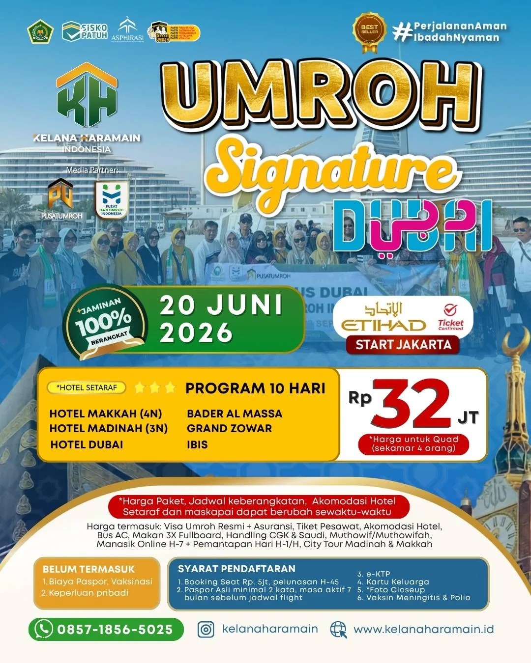 Umroh Signature plus Dubai 20 Juni 2026 via Etihad